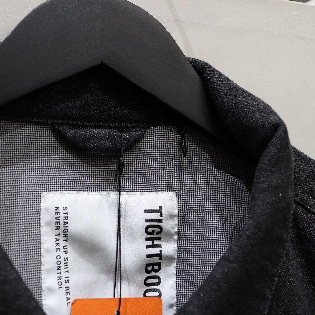 LABEL LOGO 牛仔夾克 #黑色 [FW24-JK07]