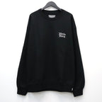 WASHED MIDDLE WEIGHT CREW NECK SWEAT SHIRT ( TYPE-2 ) #BLACK/WHITE [26FWE-WMC-SS04]