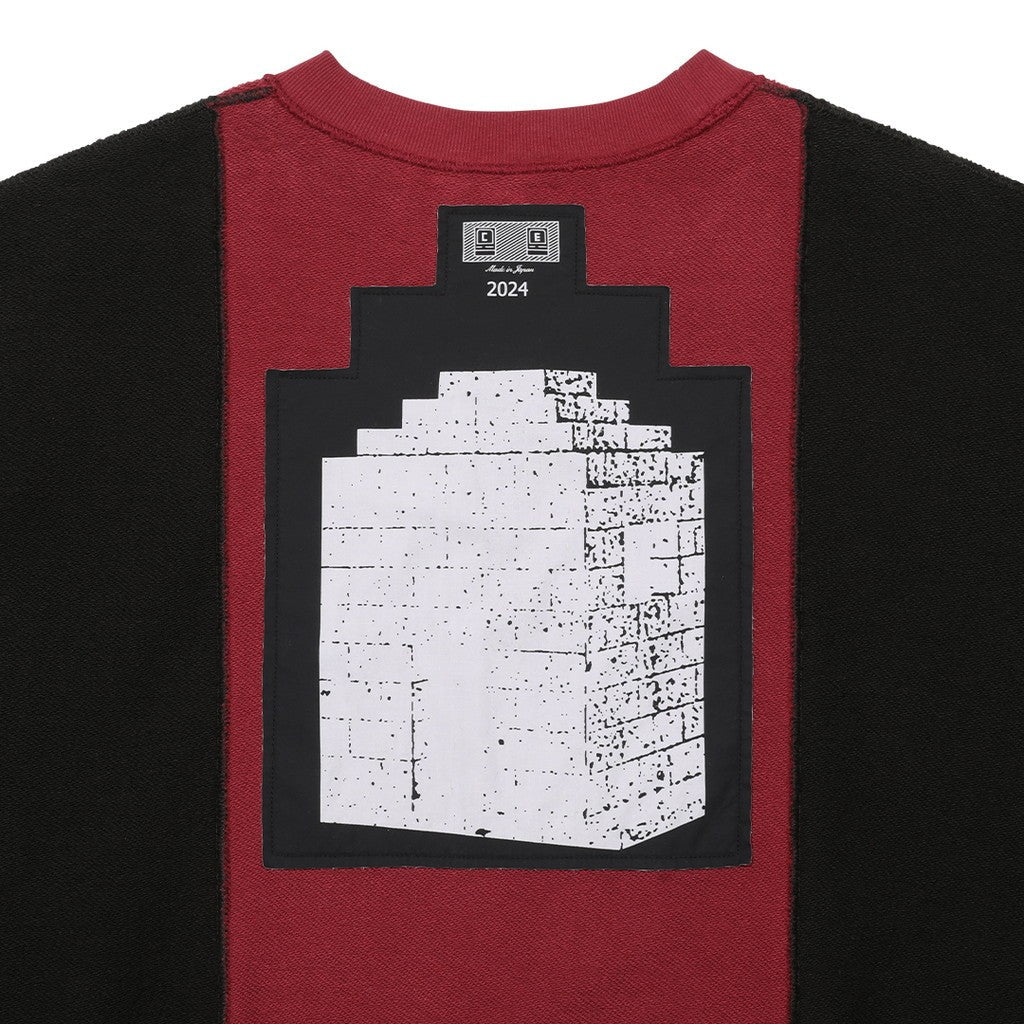 PANELED TWO TONE CREW NECK #RED [CES25CS13]