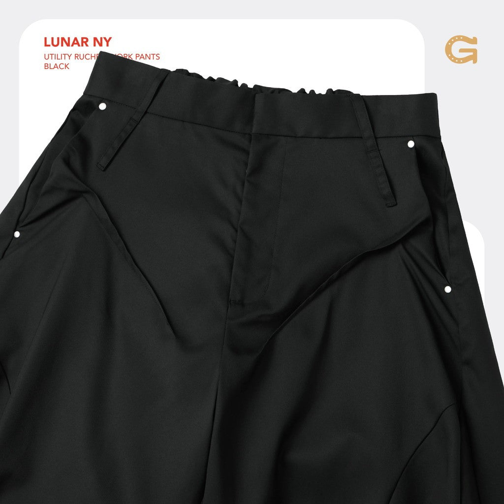 Lunar 26 - Utility Ruched Work Pants #Black [GOOPI-26SS-FEB-01]