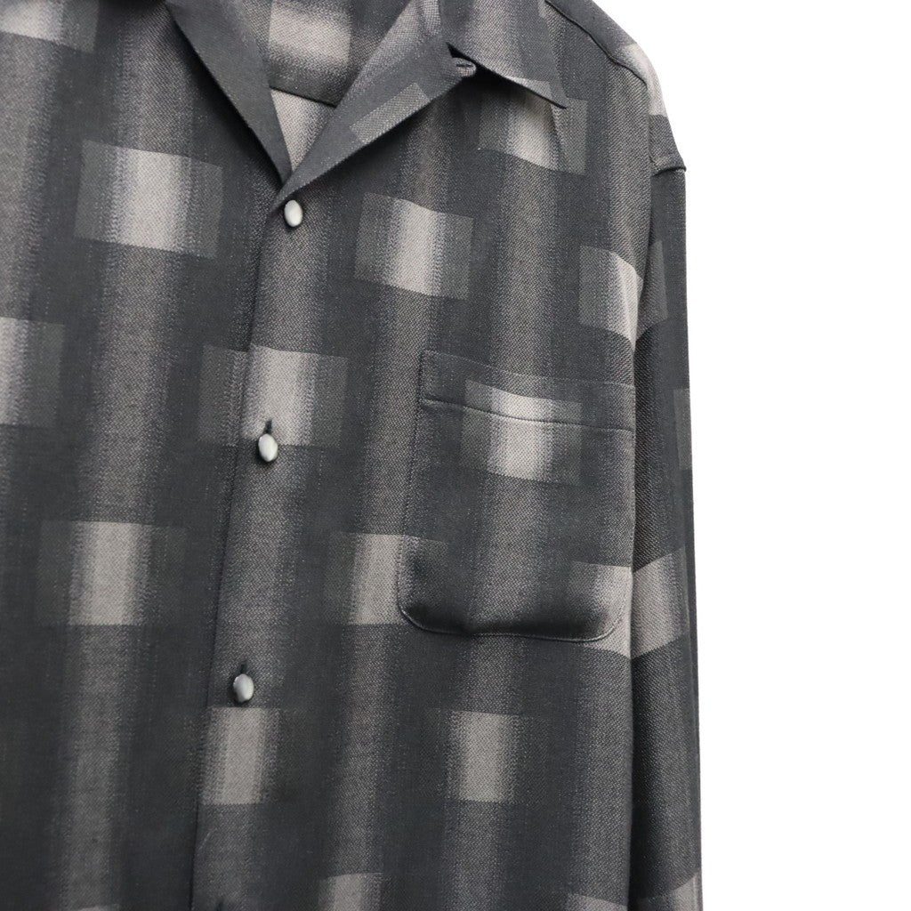 OMBRE CHECK OPEN COLLAR SHIRT L/S ( TYPE-2 ) #GRAY [26FW-WMS-OC02]
