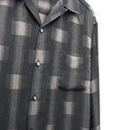 OMBRE CHECK OPEN COLLAR SHIRT L/S ( TYPE-2 ) #GRAY [26FW-WMS-OC02]