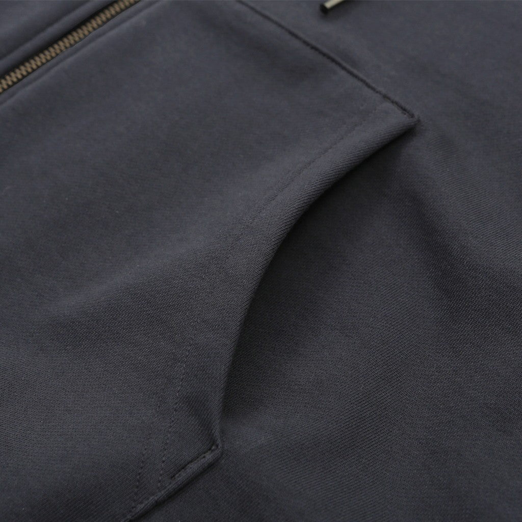 BIO WASHED EASY HOODIE ZIP UP #ASH CHARCOAL [HOD25AWSWEHZU]