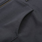 BIO WASHED EASY HOODIE ZIP UP #ASH CHARCOAL [HOD25AWSWEHZU]