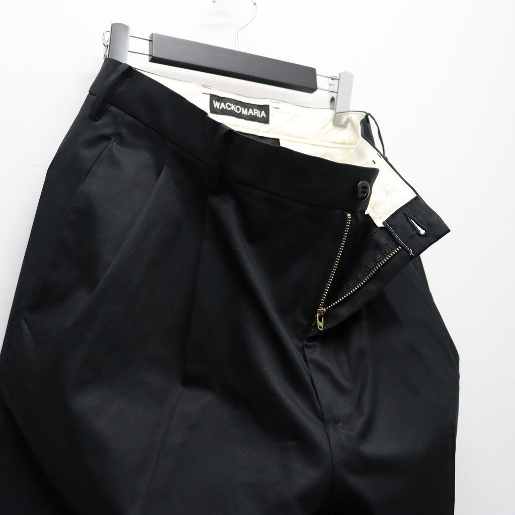 DOUBLE PLEATED CHINO TROUSERS #BLACK [26SS-WMP-PT12] - cocorozashi