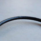 Round Leather Bracelet -Black- #SILVER [XOLB004L-BLK]
