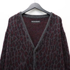 LEOPARD MOHAIR JACQUARD CARDIGAN #CHARCOAL [26FW-WMK-KN17]