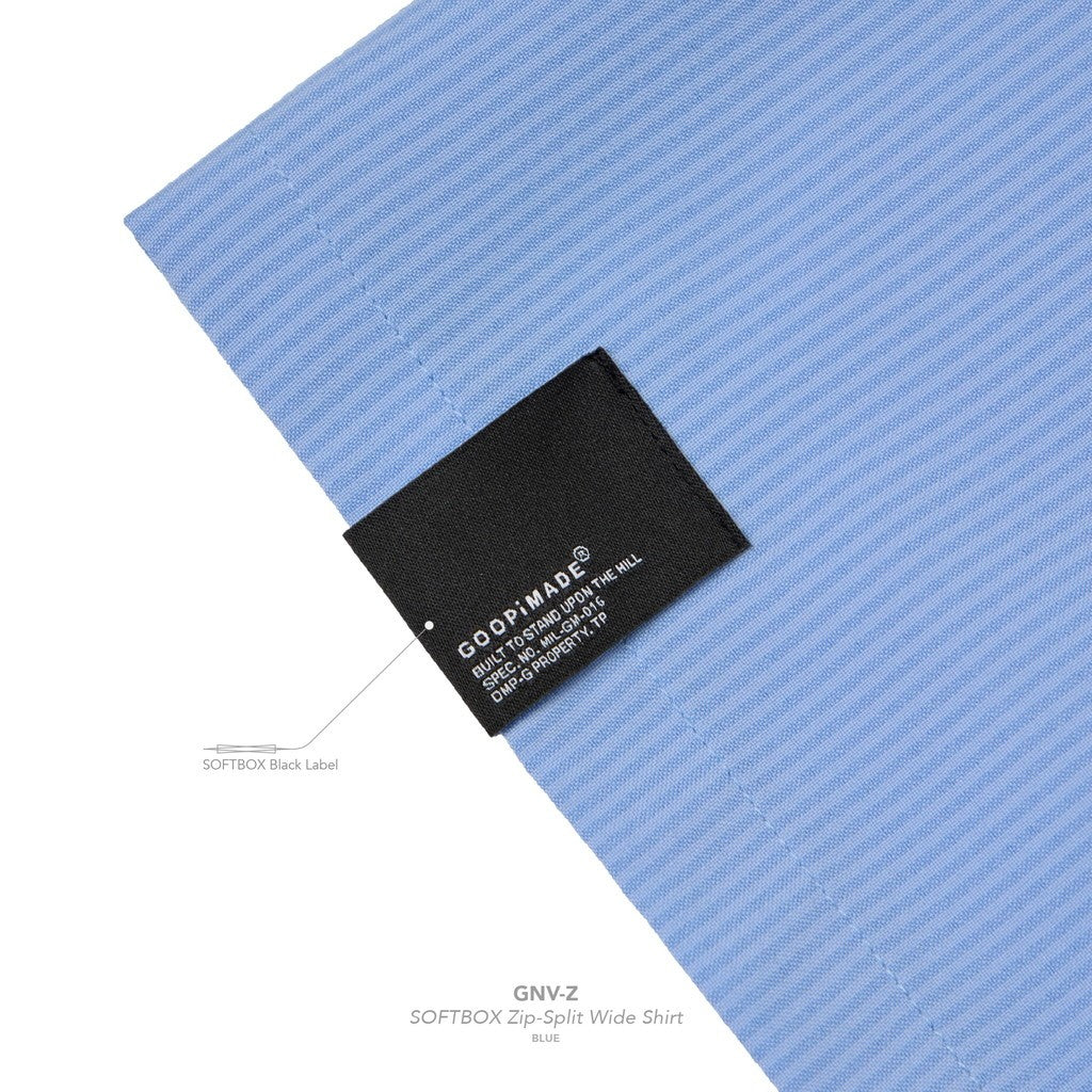 「GNV-Z」 SOFTBOX Zip-Split Wide Shirt #BLUE [GOOPI-25SS-JUN-02]