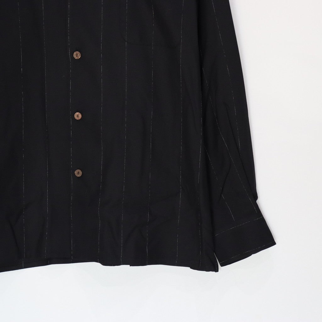 KASURI OPEN COLLAR SHIRT L/S #BLACK [25SSE-WMS-OC03]