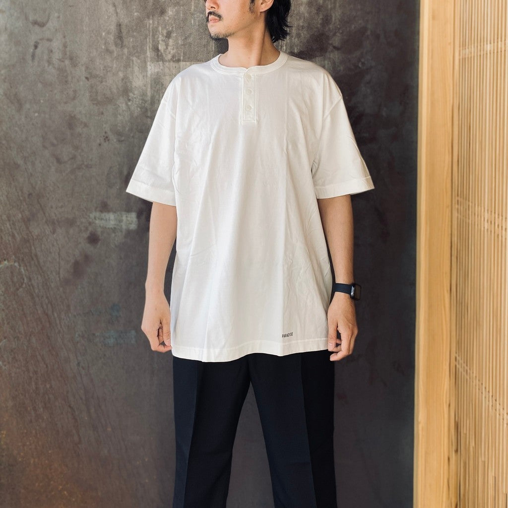 HEALTHKNIT | HENRY NECK T-SHIRT #WHITE [26SS-WMT-HK01]