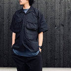 TECH MULTI TOOL POCKET SHIRT S/S SOLID #BLACK [BE-86026]