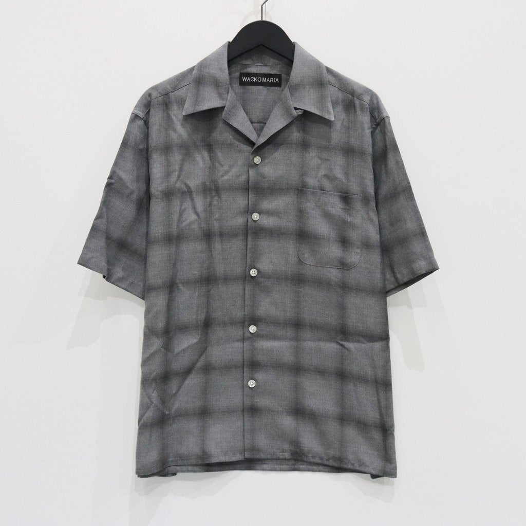 OMBRE CHECK OPEN COLLAR SHIRT S/S ( TYPE-3 ) #GRAY [25SS-WMS-OC20]