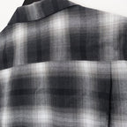 漸層格紋開領襯衫 短袖（TYPE-2）#灰色 [25SS-WMS-OC03]