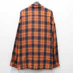 PLAID FLANNEL L/S SHIRT #Navy x Orange [FW26-S02]