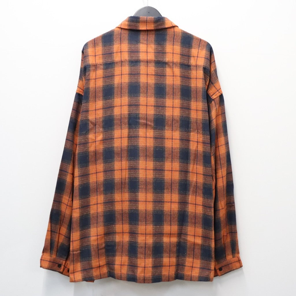 PLAID FLANNEL L/S SHIRT #Navy x Orange [FW26-S02]