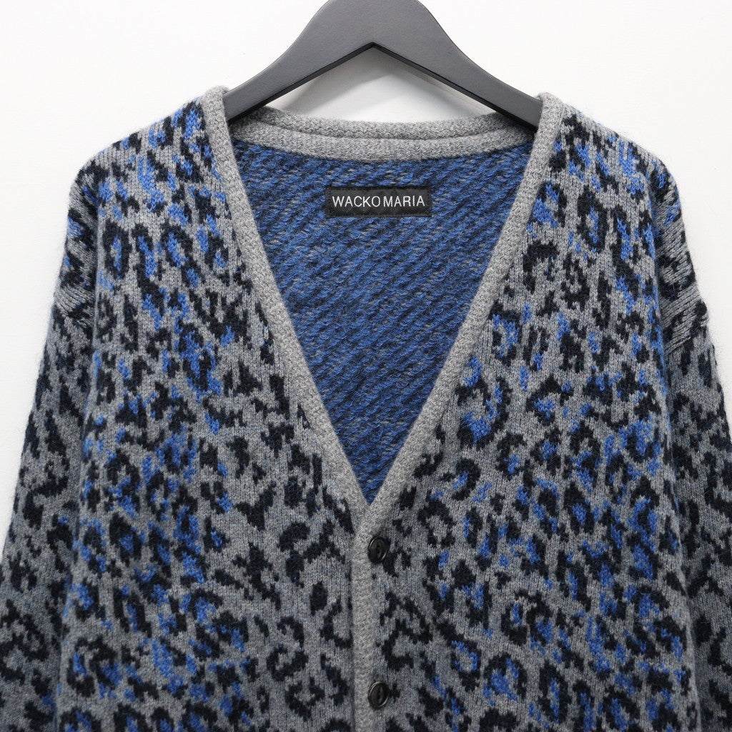LEOPARD MOHAIR CARDIGAN #GRAY [25FW-WMK-KN08]