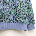 LEOPARD MOHAIR JACQUARD CREW NECK SWEATER #BLUE [26FW-WMK-KN16]