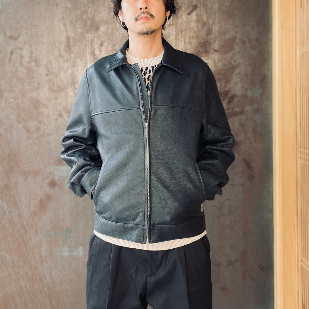 SINGLE RIDERS LEATHER JACKET ( TYPE-2 ) #D-BLUE [26SS-WMO-BL02]