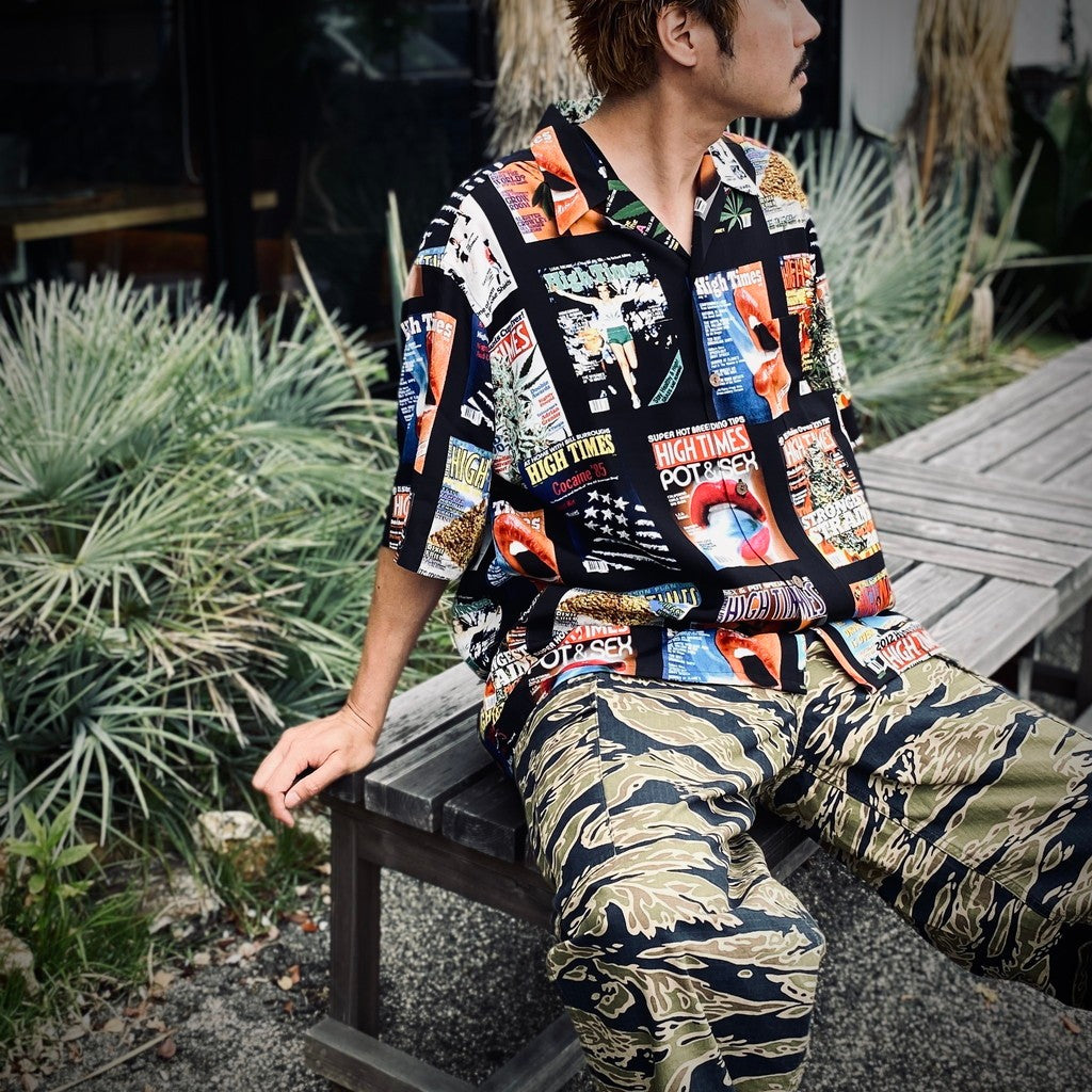HIGHTIMES | HAWAIIAN SHIRT S/S #BLACK [HIGHTIMES-WM-HI10]