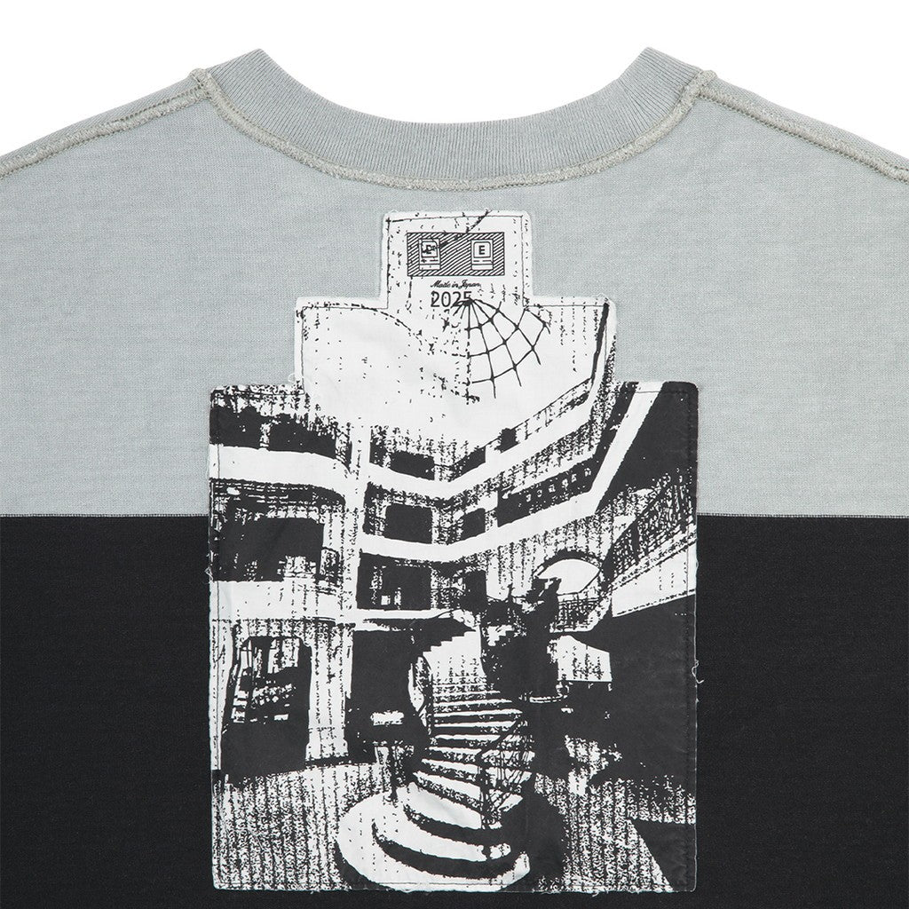 OVERDYE STRIPE SHORT SLEEVE CREW NECK #KHAKI [CES28CS21]