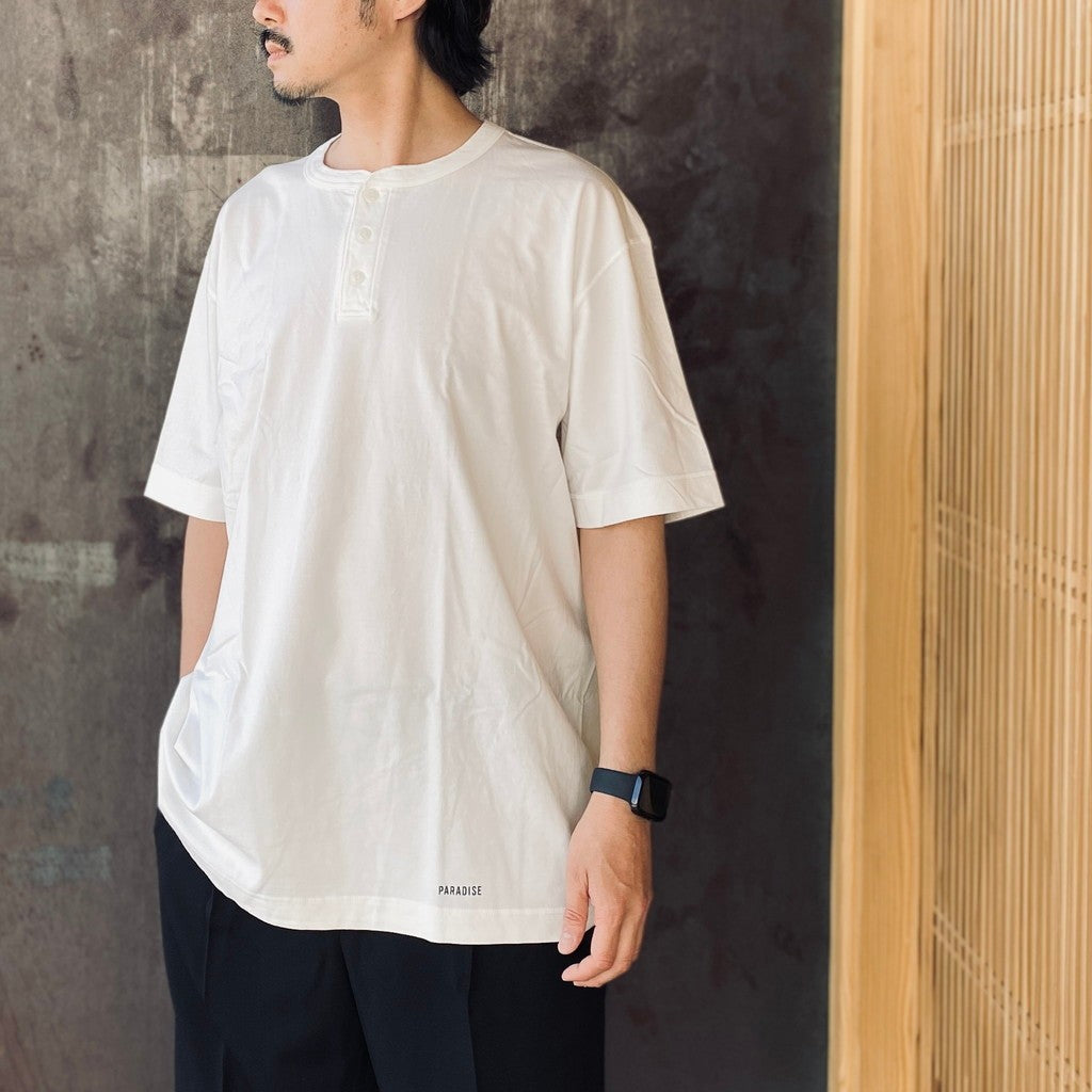 HEALTHKNIT | HENRY NECK T-SHIRT #WHITE [26SS-WMT-HK01