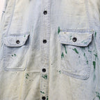 PAINT STAINED CHAMBRAY SHIRT, VENT HOLES #AGED INDIGO [BW252-PSCSV]