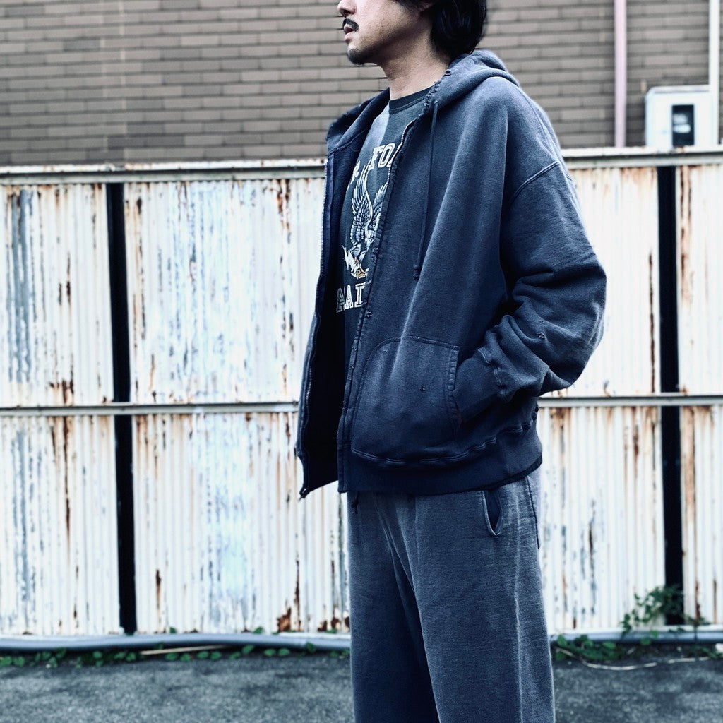 WEATHERED ZIP HOODIE #EGGPLANT [BWU-WZH]