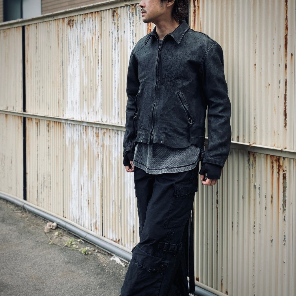 Skin Jacket (VEGETABLE TANNING PIG LEATHER) #BLACK [M-P2-LW1]