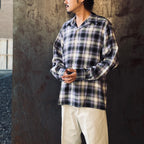 OMBRE CHECK OPEN COLLAR SHIRT L/S (TYPE-1) #PURPLE [25FW-WMS-OC05]