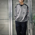 PANEL SHOULDER CREW NECK #CHARCOAL [CES26CS10]