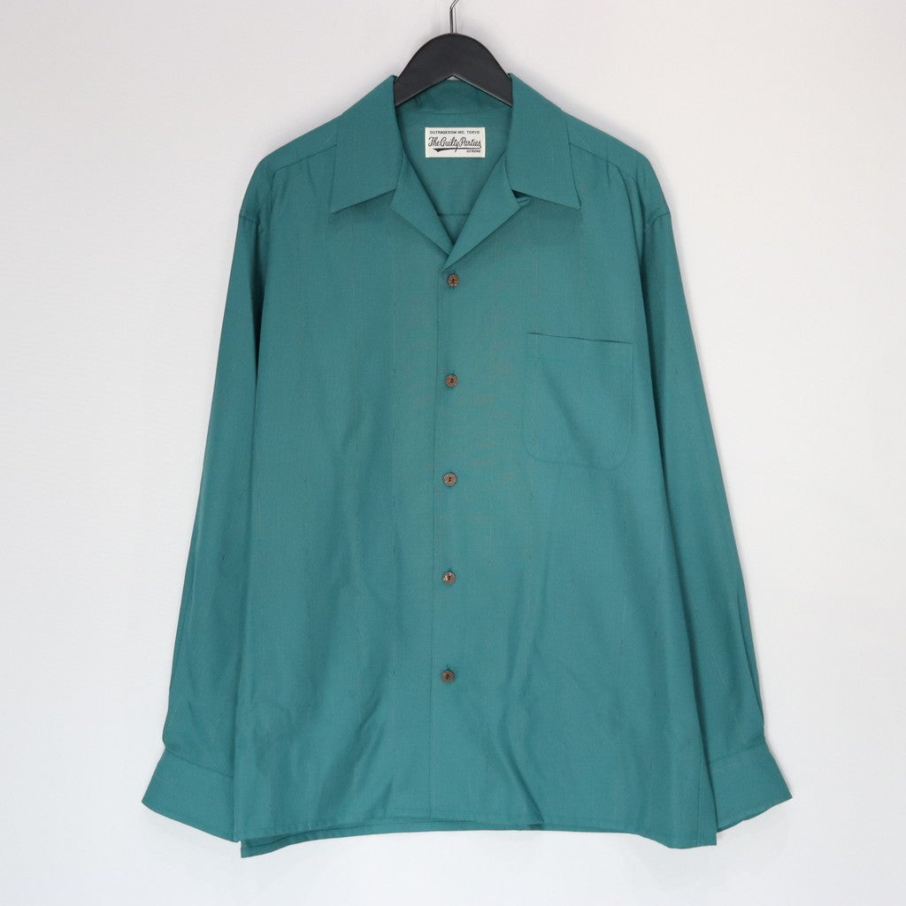 KASURI OPEN COLLAR SHIRT L/S #GREEN [25SSE-WMS-OC03]