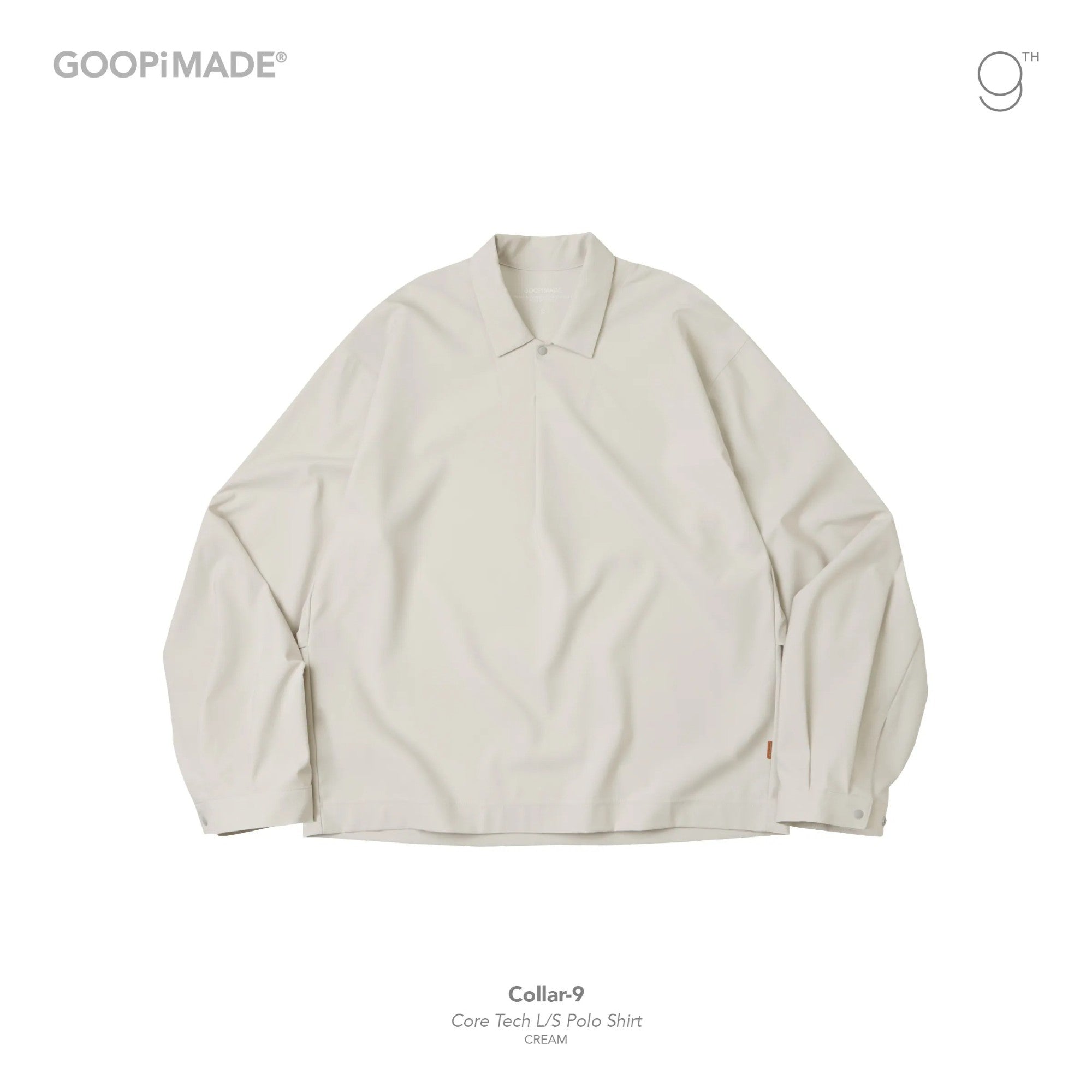 Collar-9 Core Tech L/S Polo Shirt #Cream [GOOPI-25AW-OCT-03]