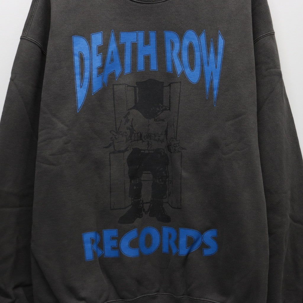 DEATH ROW RECORDS | WASHED MIDDLE WEIGHT CREW NECK SWEAT SHIRT #GRAY [DEATHROW-WM-SS03]