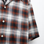 OMBRE CHECK OPEN COLLAR SHIRT S/S ( TYPE-2 ) #BROWN [26SS-WMS-OC10]