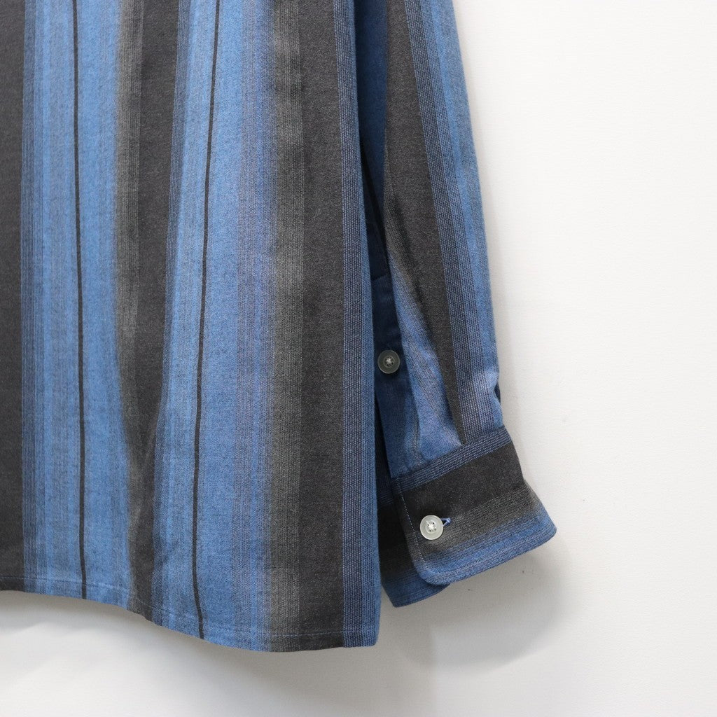 OMBRE STRIPED OPEN COLLAR SHIRT L/S #BLUE [26SS-WMS-OC13