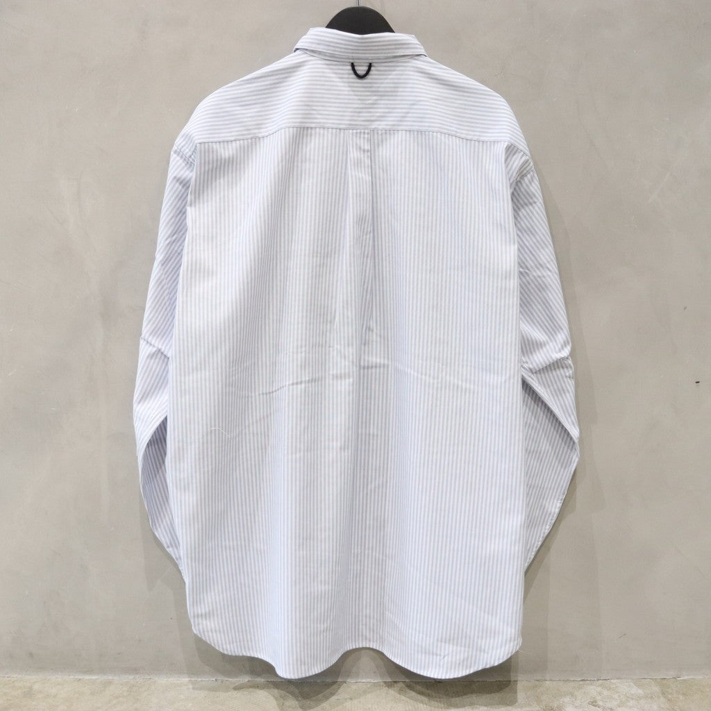 TECH BUTTON DOWN SHIRT L/S STRIPE #GRAY [BE-80024]