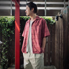 OMBRE CHECK OPEN COLLAR SHIRT S/S ( TYPE-3 ) #PINK [25SS-WMS-OC20]