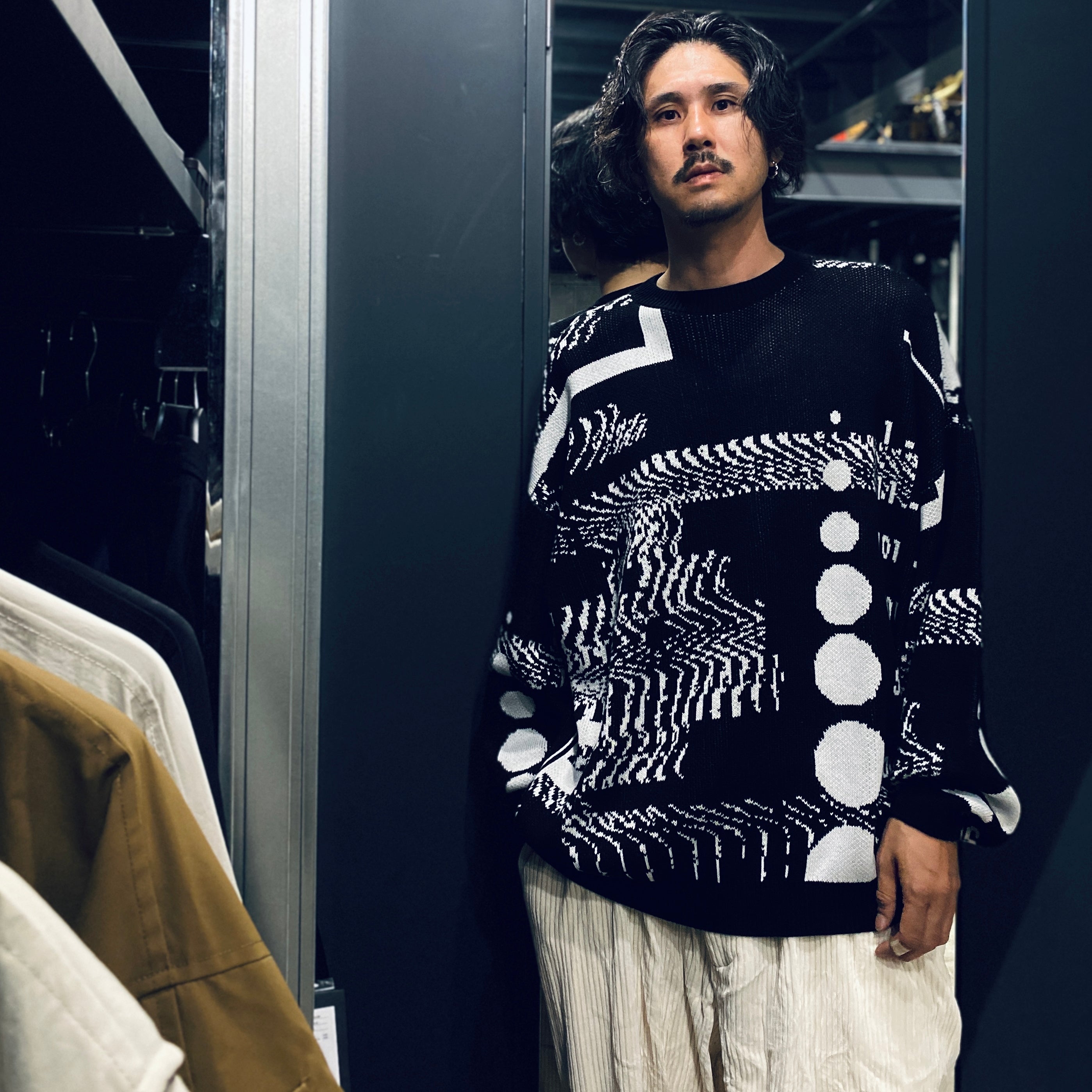 COVID-19 KNIT SWEATER #BLACK [FW23-KN02]