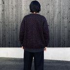 LEOPARD MOHAIR JACQUARD CARDIGAN #CHARCOAL [26FW-WMK-KN17]