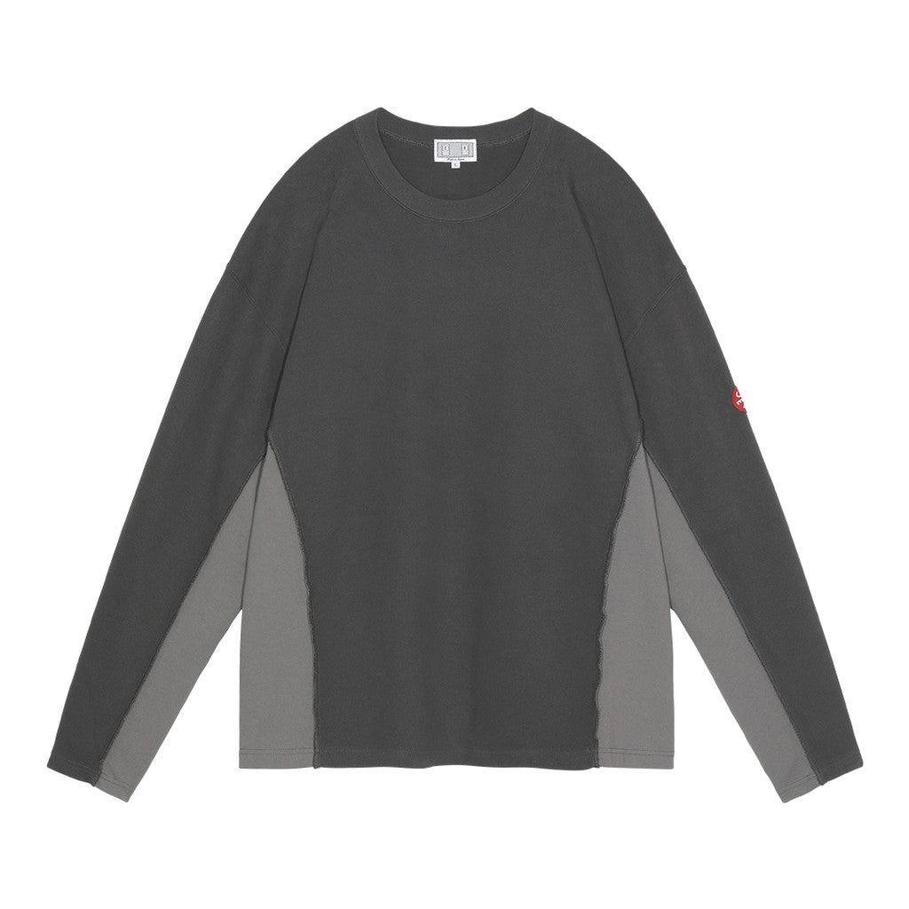 SIDE SEAM DBL KNIT LONG SLEEVE #CHARCOAL [CES26CS24]