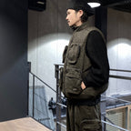 TWEED DOWN VEST #OLIVE [FW23-JK04]