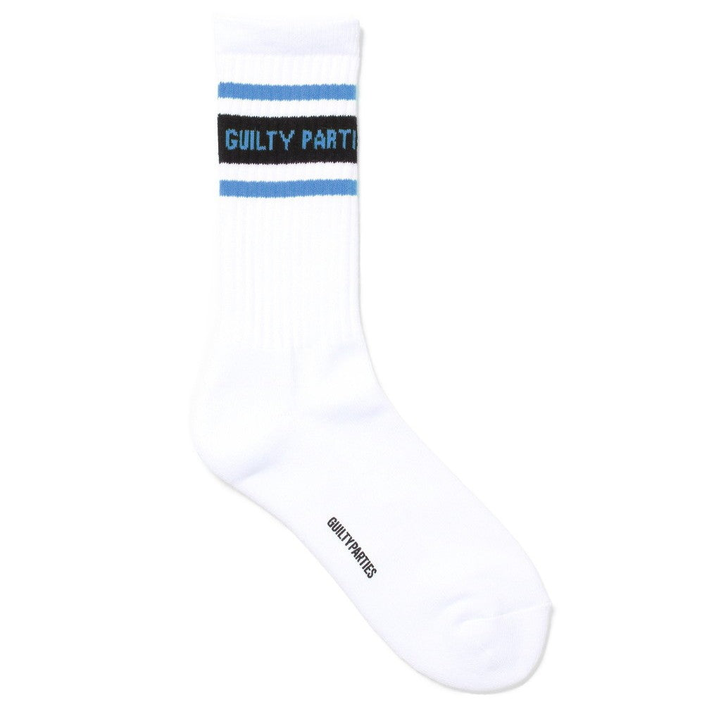 SKATER SOCKS ( TYPE-2 ) #WHITE-L-BLUE [24FW-WMA-SO02]