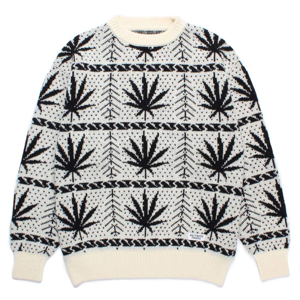 HIGHTIMES | CREW NECK SWEATER #WHITE [HIGHTIMES-WM-KN05]