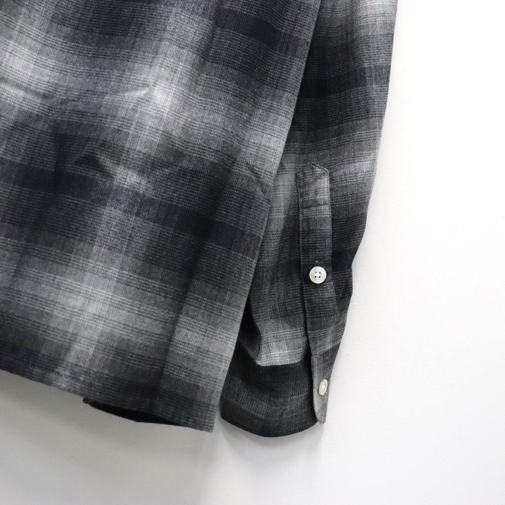 OMBRE CHECK OPEN COLLAR SHIRT L/S ( TYPE-1 ) #GRAY [26FWE-WMS-OC01]