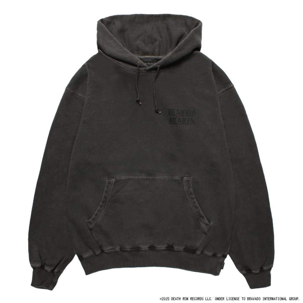 DEATH ROW RECORDS | WASHED MIDDLE WEIGHT PULLOVER HOODED SWEAT SHIRT #GRAY [DEATHROW-WM-SS02]