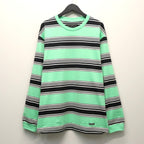 STRIPED CREW NECK LONG SLEEVE T-SHIRT ( TYPE-3 ) #GREEN [26SSE-WMT-LT03]