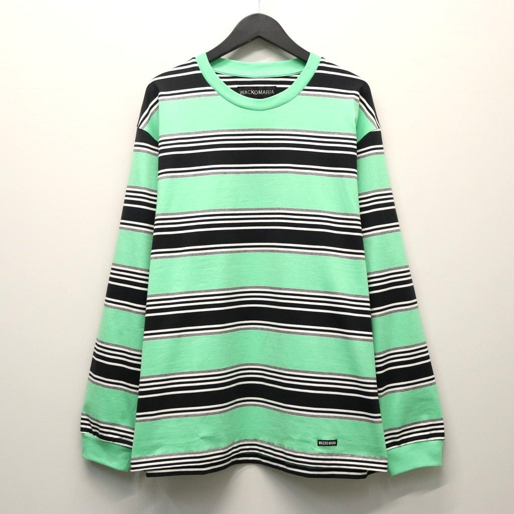 STRIPED CREW NECK LONG SLEEVE T-SHIRT ( TYPE-3 ) #GREEN [26SSE-WMT-LT03]