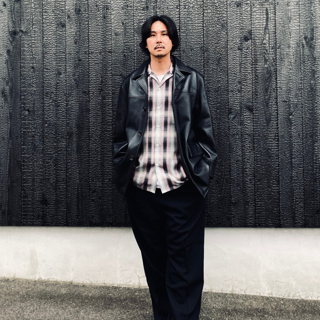 LEATHER COAT ( TYPE-2 ) #BLACK [26FWE-WMO-CO02]