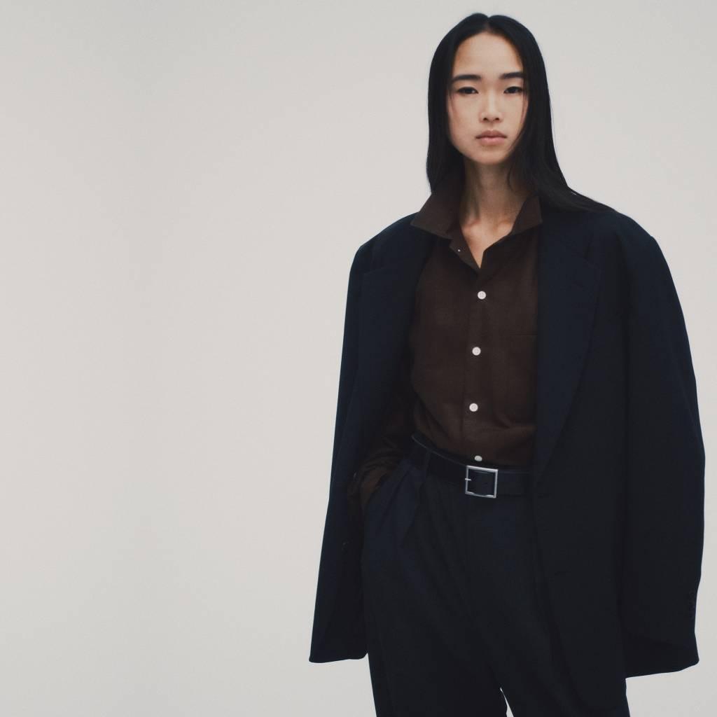 Micro Plaid Open Collar Shirt #Brown [SD26F-SH02]