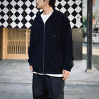 BIO WASHED EASY HOODIE ZIP UP #BLACK [HOD25AWSWEHZU]